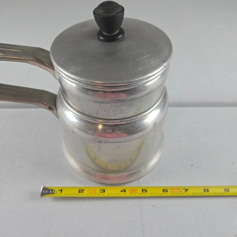 Vintage Wear Ever Aluminum Double Boiler Saucepan‎ Set w Lid USA Cookware